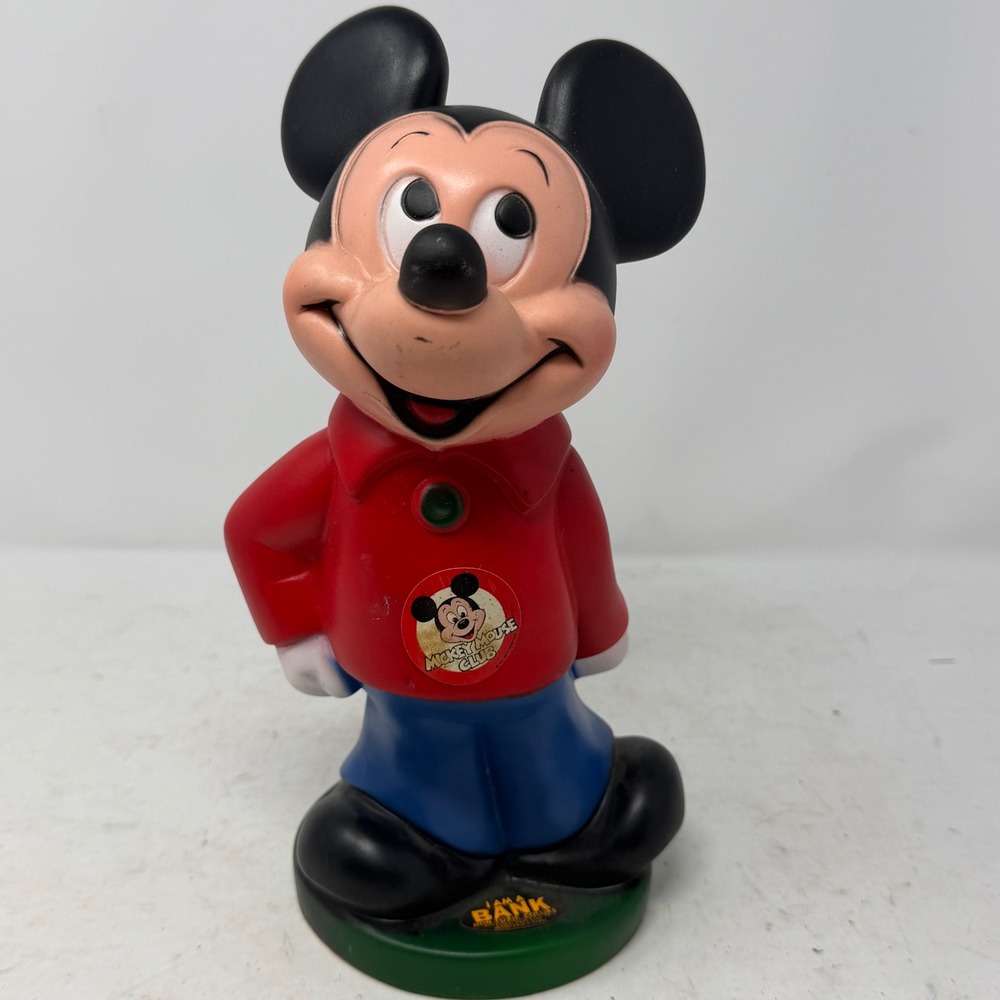 Vintage Mickey Mouse Club Coin Bank Disney Animal Toys Plus 1970s
